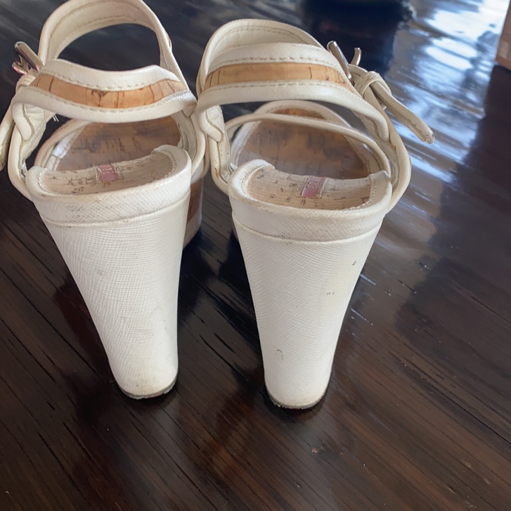 Prada wedge sanders. Size 7 White and cork. - Picture 4 of 6